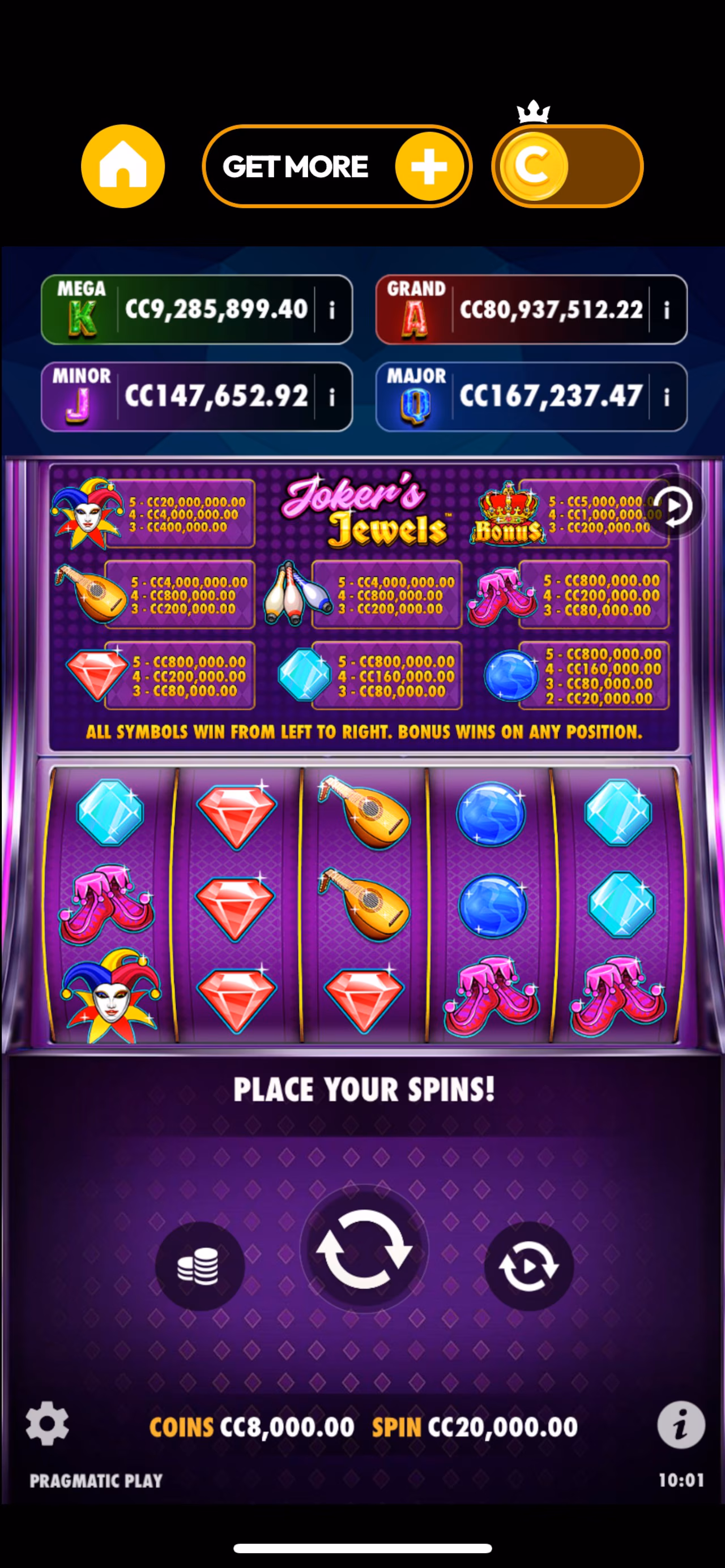 crown coins casino Gameplay
